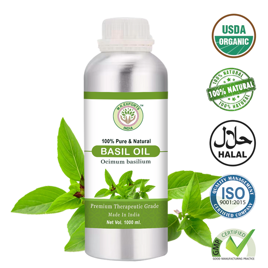 Sweet Basil Essential Oil for hair growth and Skin Care uses